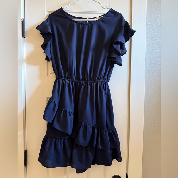 Umgee Dresses & Skirts - Umgee Navy Ruffle Tier Casual Dress